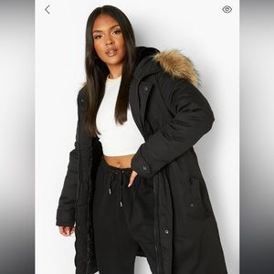 NWT Boohoo Plus Size 22 Parka Coat